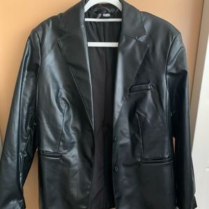 H&M Leather Blazer Jacket NWOT